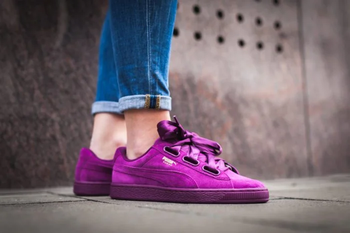 Price Drop: Women's PUMA Suede Heart Satin II 'Purple'