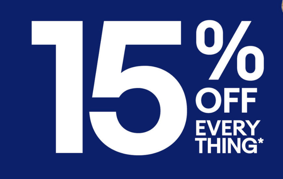 eBay Sale: 15% OFF Everything