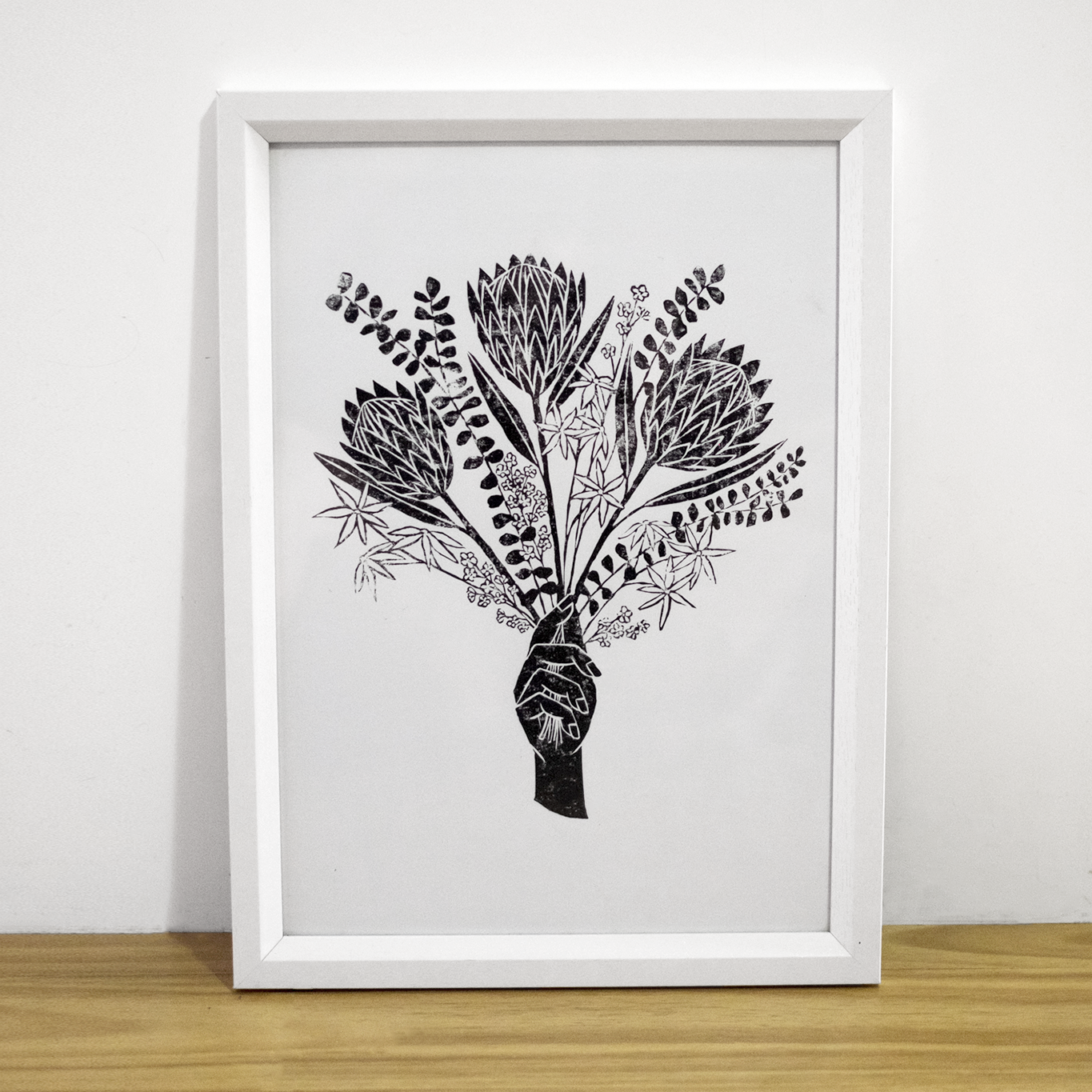 Native Flowers Linocut Print
