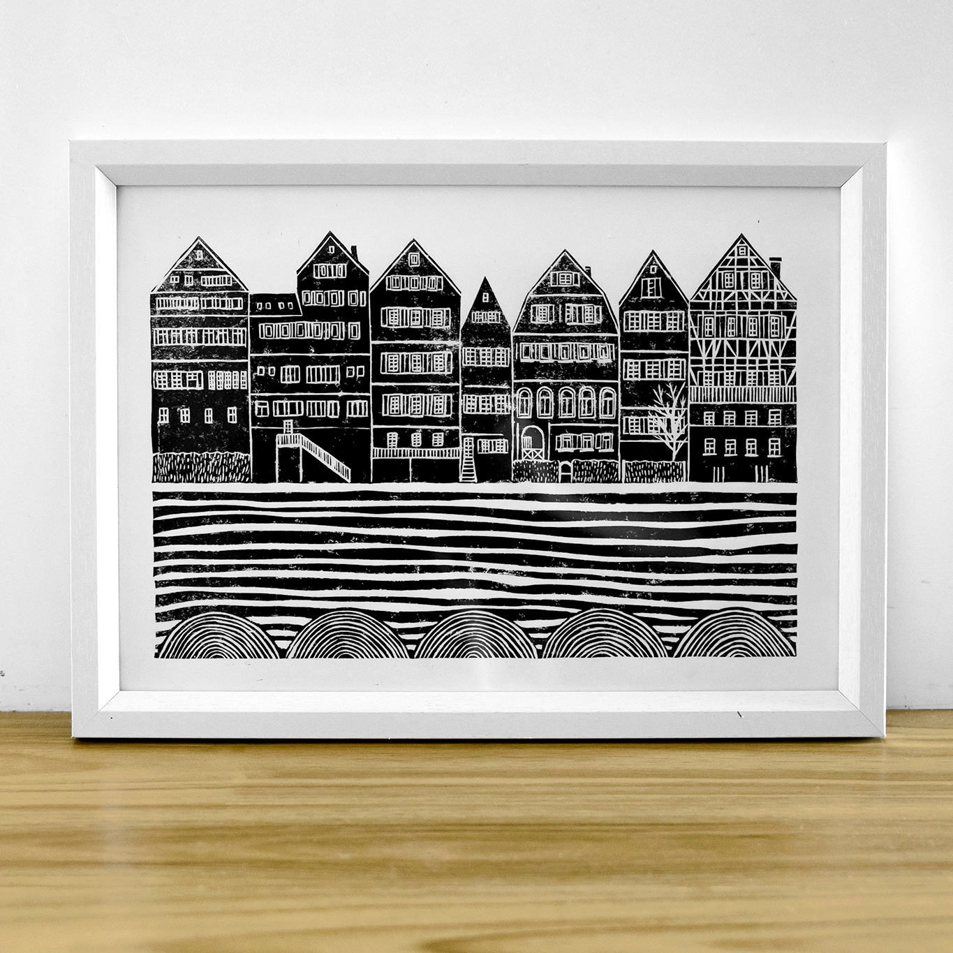 Tübingen Linocut Print