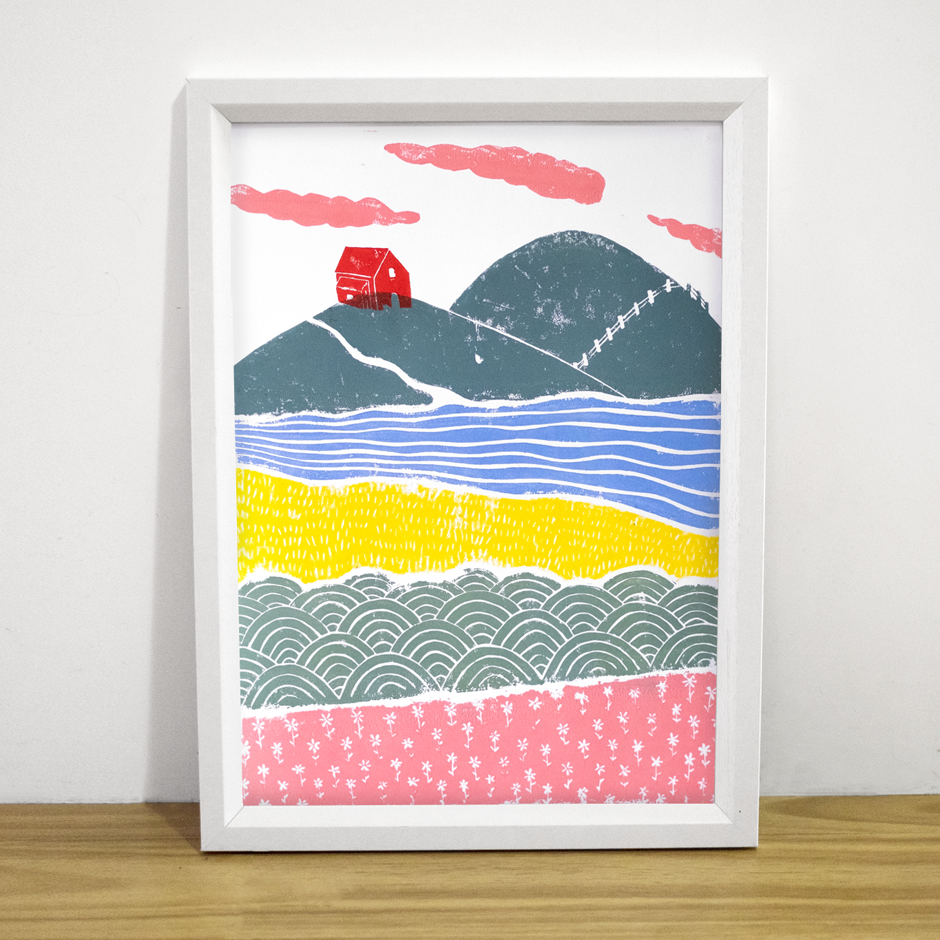 From Where I'd Rather Be Linocut Print
