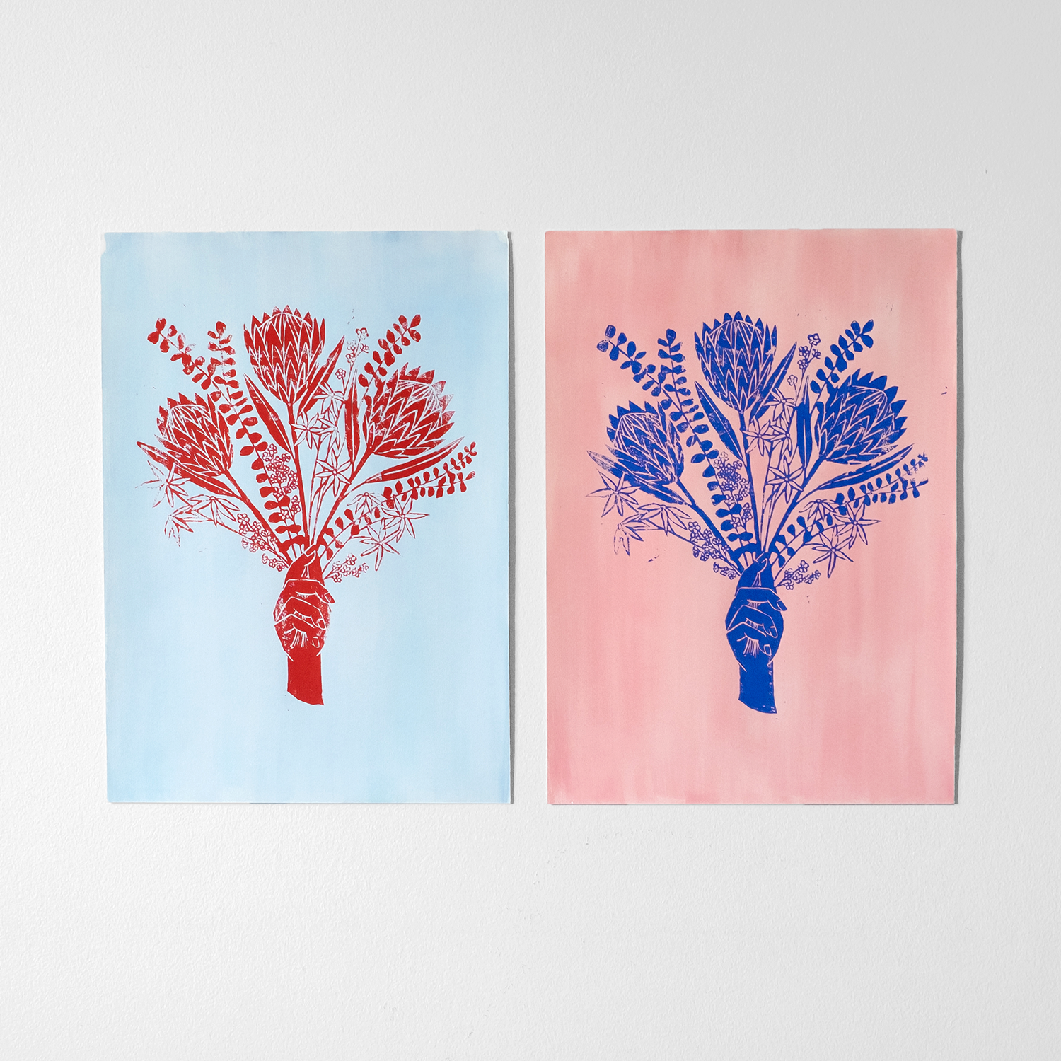 Native Flowers Linocut Print (02)