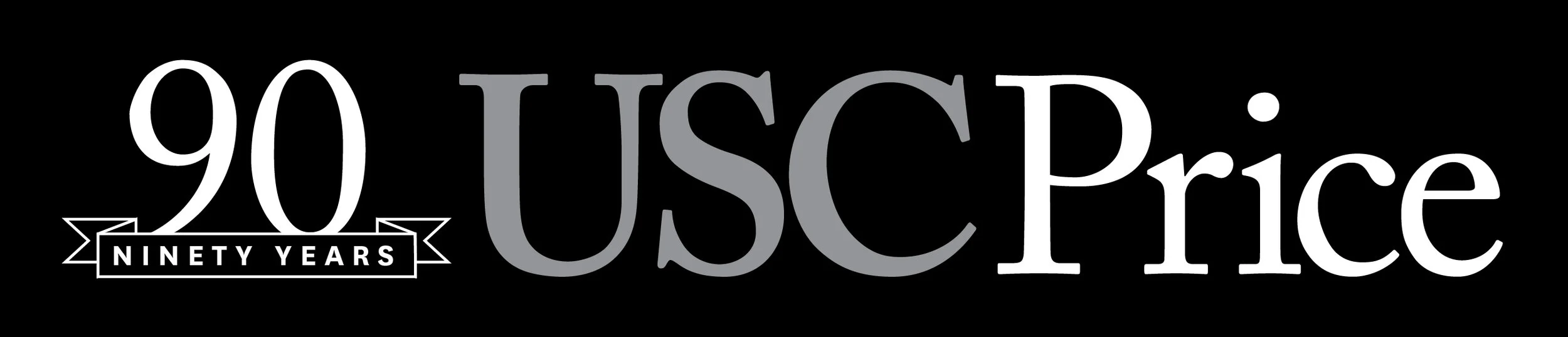 Informal_Horizontal_USC_Price_90_Anniversary_GrayOnBlack.jpg