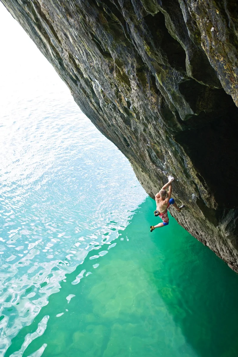 Olympiad 8b, Pembroke. First ascent in 2012 Photo: Copyright Lukasz Warzecha