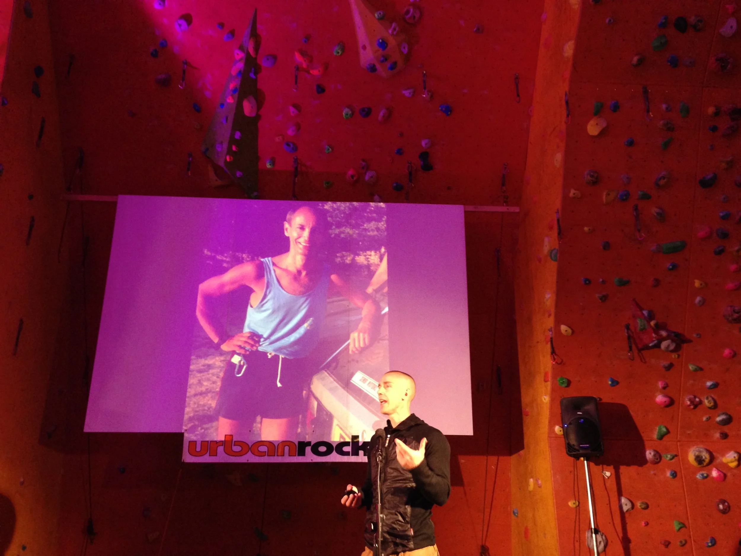 Joint lecture with Adam Ondra at Westway Climbing Centre in London in 2014