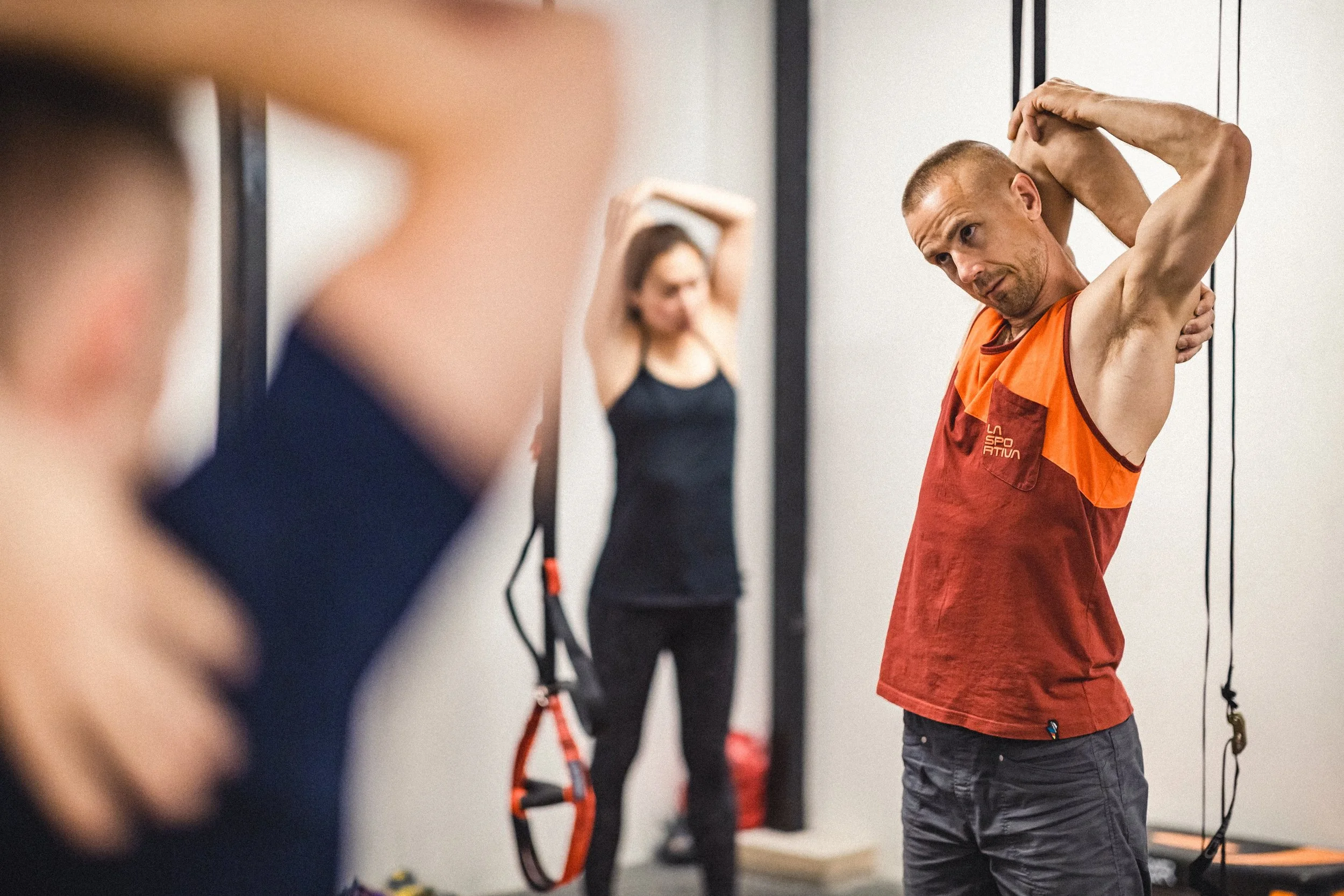 It’s vital to stretch your upper limbs in order to avoid injury and maintain functional mobility. Neil’s programs will explain how. Photo: Ben Grubb / Stronghold