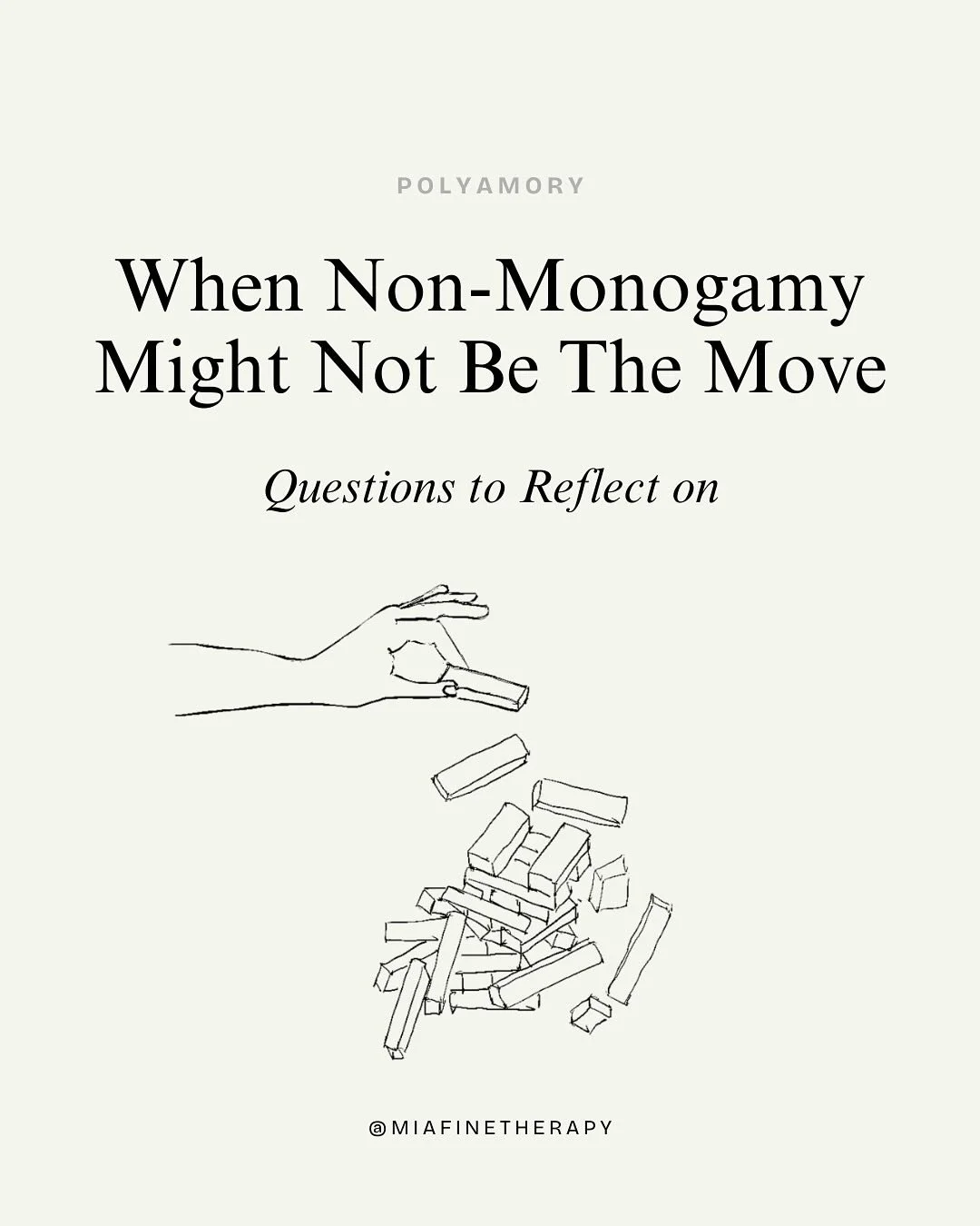 Why non-monogamy?
 Expansion or perhaps escape?
Are we ready or are we restless?
Is this desire or distraction?
Is there trust in this relationship or unwise hope?

Non-monogamy can be beautiful, liberating, and affirming AF especially when it&rsquo;