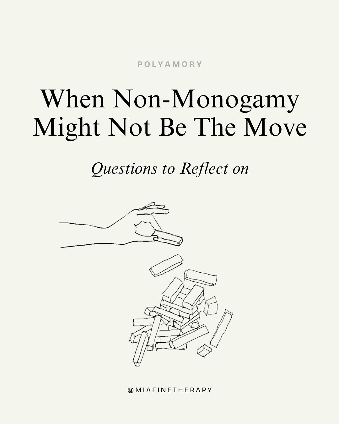 Why non-monogamy?
 Expansion or perhaps escape?
Are we ready or are we restless?
Is this desire or distraction?
Is there trust in this relationship or unwise hope?

Non-monogamy can be beautiful, liberating, and affirming AF especially when it&rsquo;