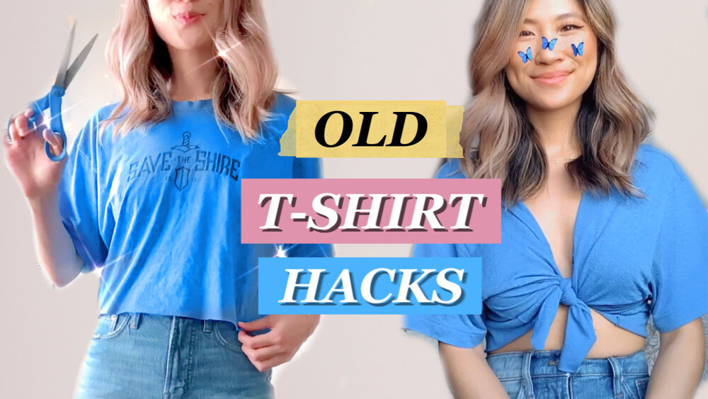 voorzichtig Adelaide Kietelen How to Upcycle Old T-Shirts :: 7 No-Sew T-Shirt Hacks and Transformations —  Fashion by Ally