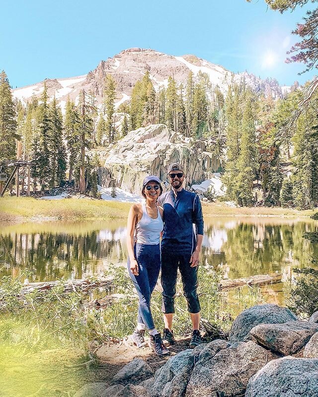 hiking is better with you 🏔⁣
⁣
I challenged myself to try a more difficult hike over the weekend in Tahoe. We climbed up rocky granite boulders and passed rushing waterfalls along the way. Between wanting to give up because of the high elevation and