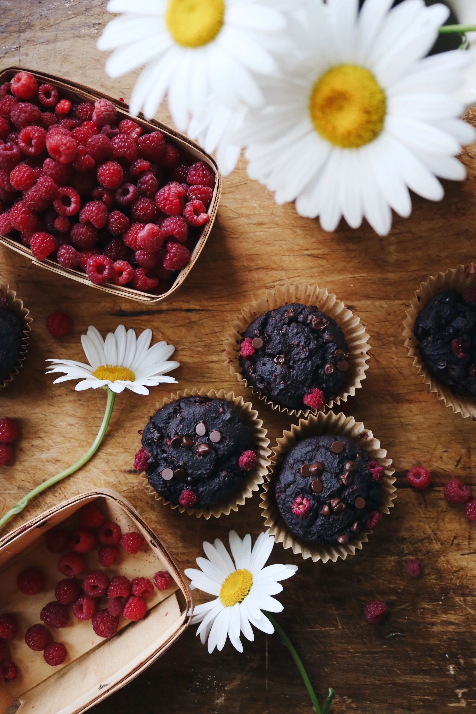 Eating Seasonally: Chocolate Raspberry Muffins