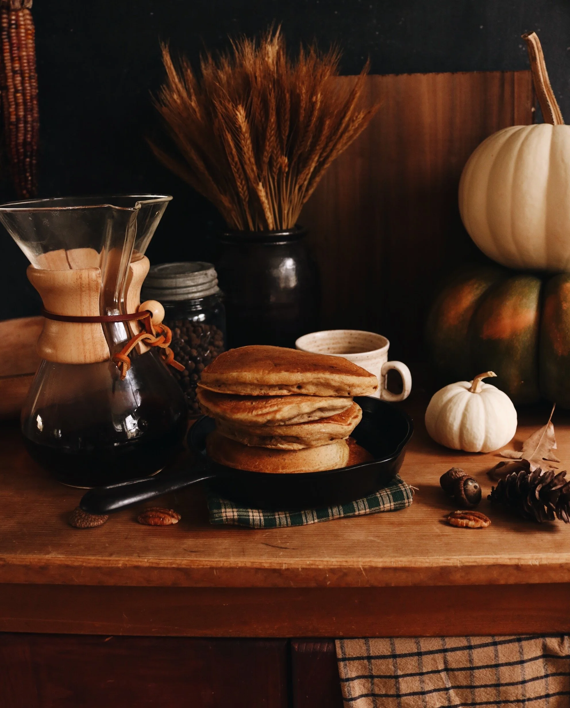 Pumpkin Sourdough Pancakes: Eating Seasonally