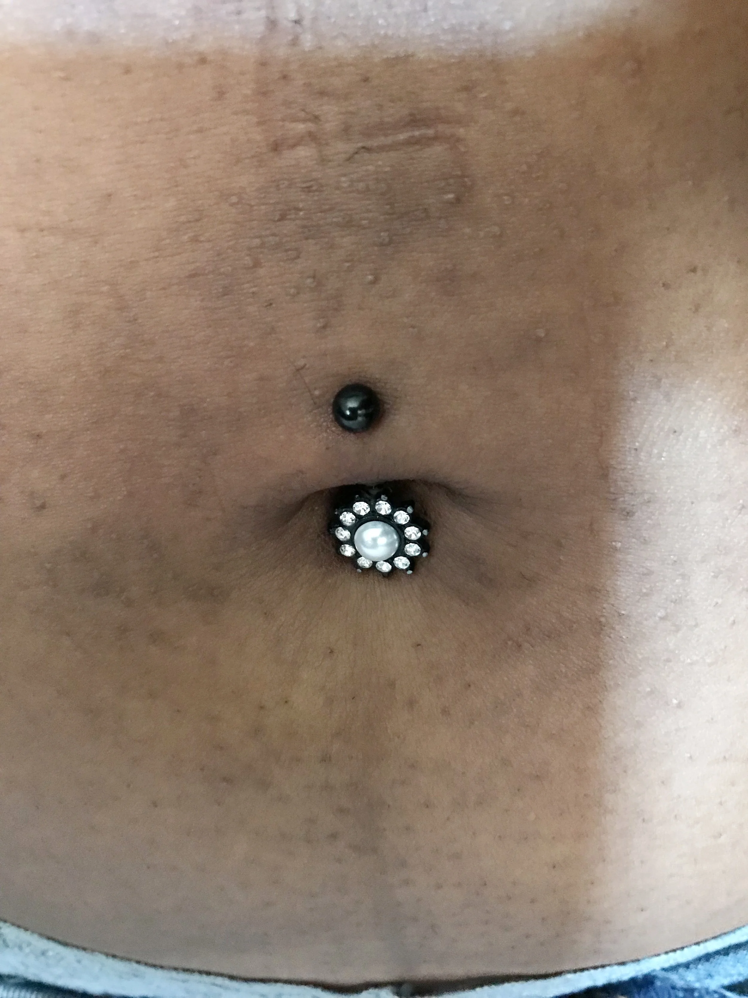 My piercing now and the new jewelry (from Spencer's)