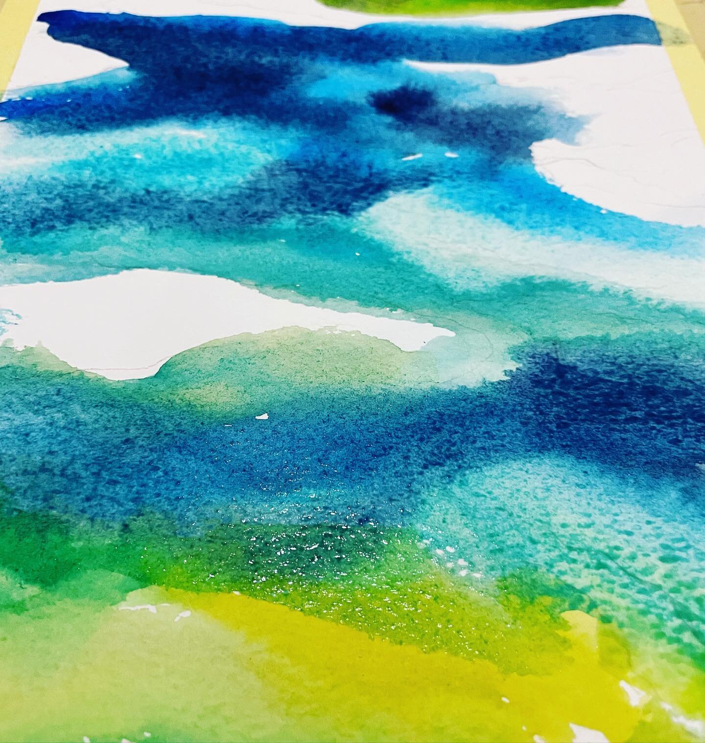 Watercolour experiments&hellip;aerial photography inspiring watercolour art ☮️
#rcarty #rcartydesigns #watercolours #wipart #aerialphotography