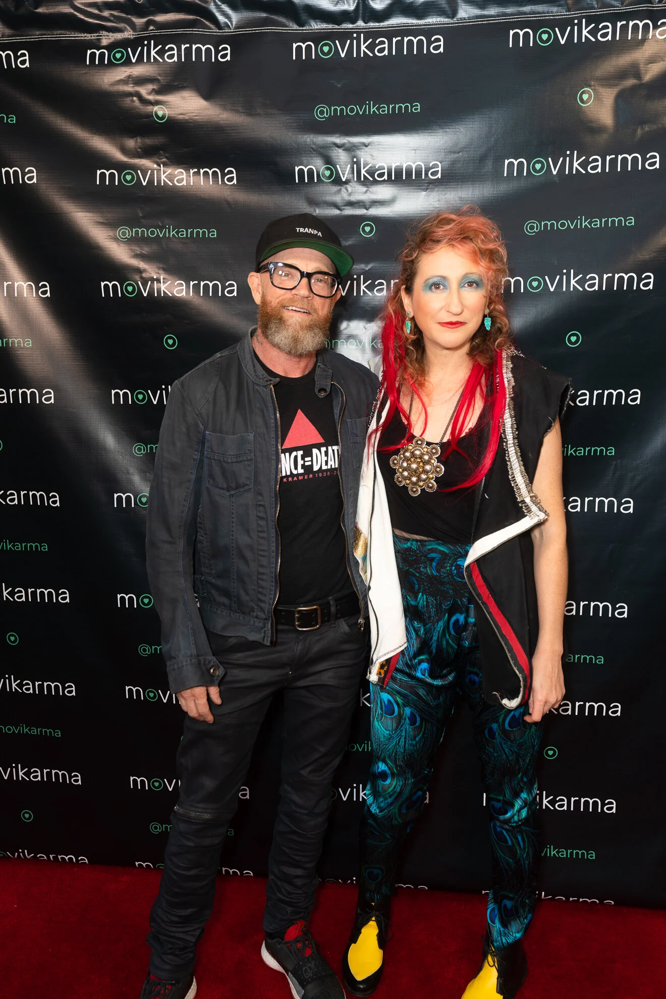 Movikarma event co-host Rachel Mason with Buck Angel PC Maxx Hennard.jpg