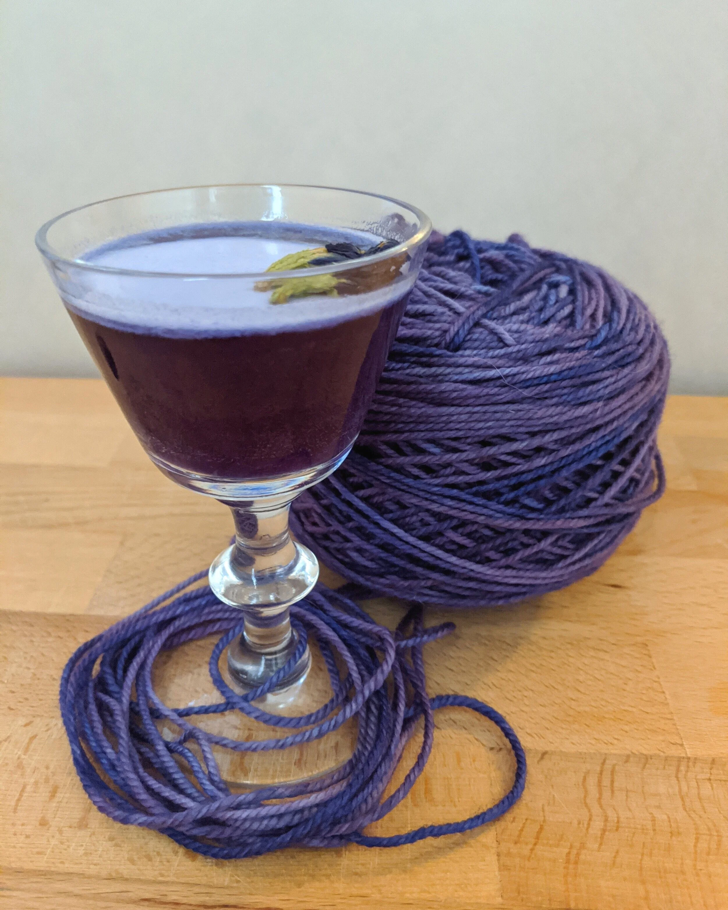 Sip and Stitch Butterfly Pea Flower Gin Sour — Cerulean Orchid