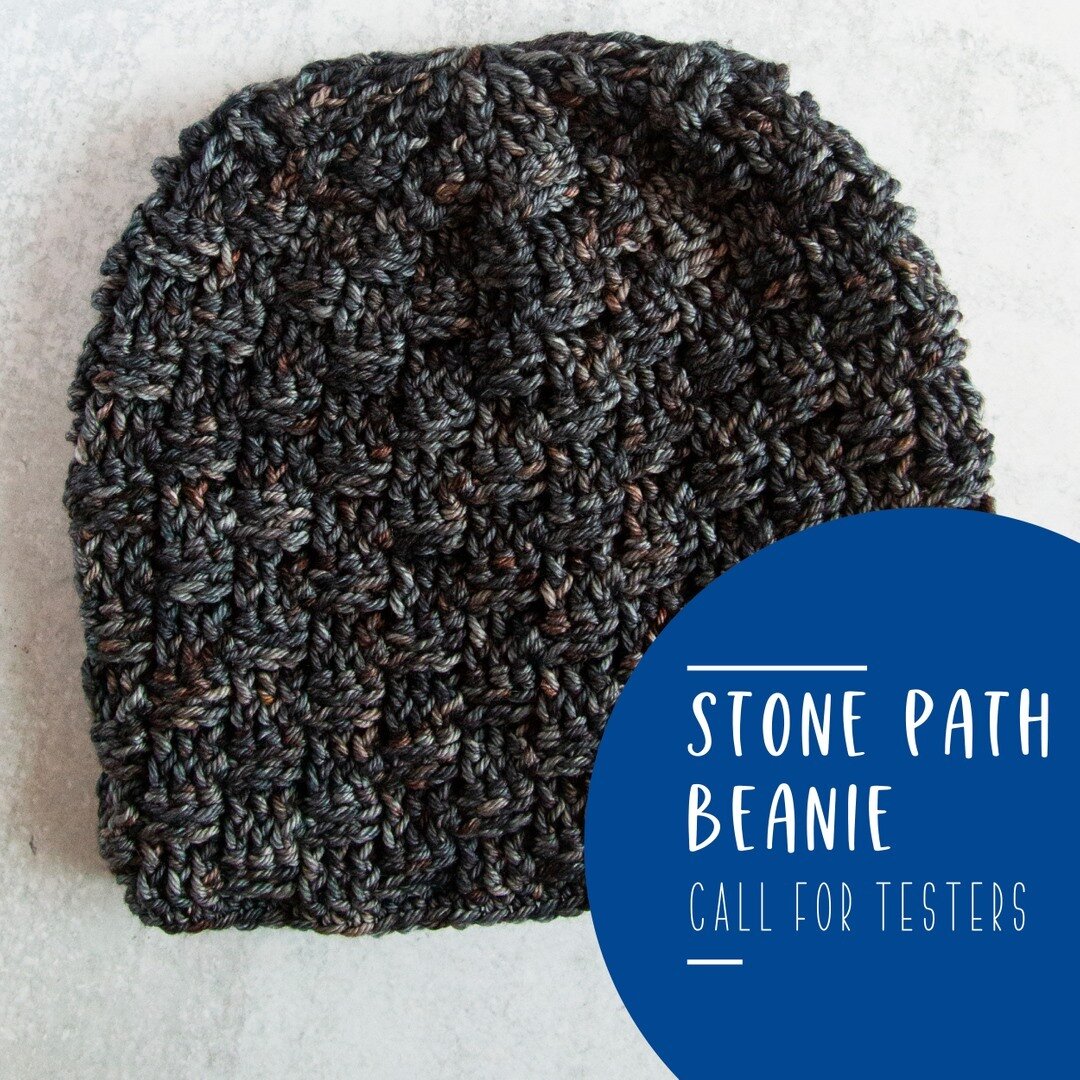 The Stone Path Beanie is ready for testing! ⠀⠀⠀⠀⠀⠀⠀⠀⠀
⠀⠀⠀⠀⠀⠀⠀⠀⠀
Details:⠀⠀⠀⠀⠀⠀⠀⠀⠀
Difficulty Level: Easy⠀⠀⠀⠀⠀⠀⠀⠀⠀
Yarn: 200 yards (182.88 m) of DK weight 
Hook: US Size H/8: 5.00 mm⠀⠀⠀⠀⠀⠀⠀⠀⠀
Stitches &amp; Techniques: CH, DC, HDC, Post Stitches, work