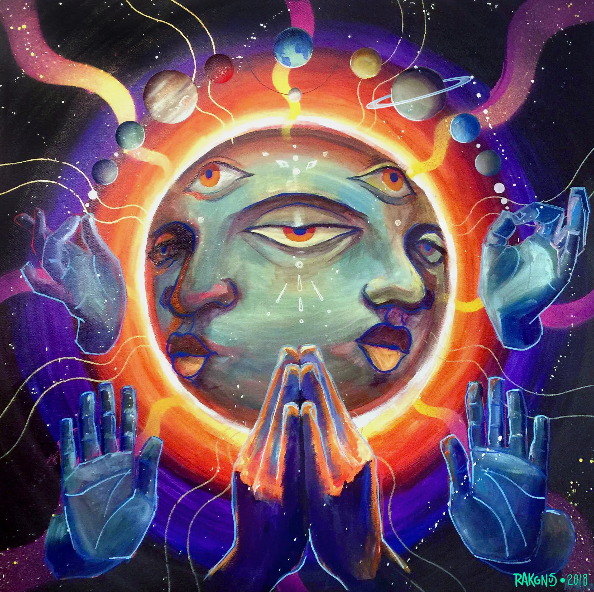 Winter Solstice, Acrylic on canvas 30” x 30"  ORIGINAL SOLD