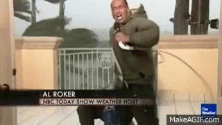 Poor Al Roker. And poor guy who drew the short straw and had to be "the guy who keeps Al Roker from blowing away on National television." OY.