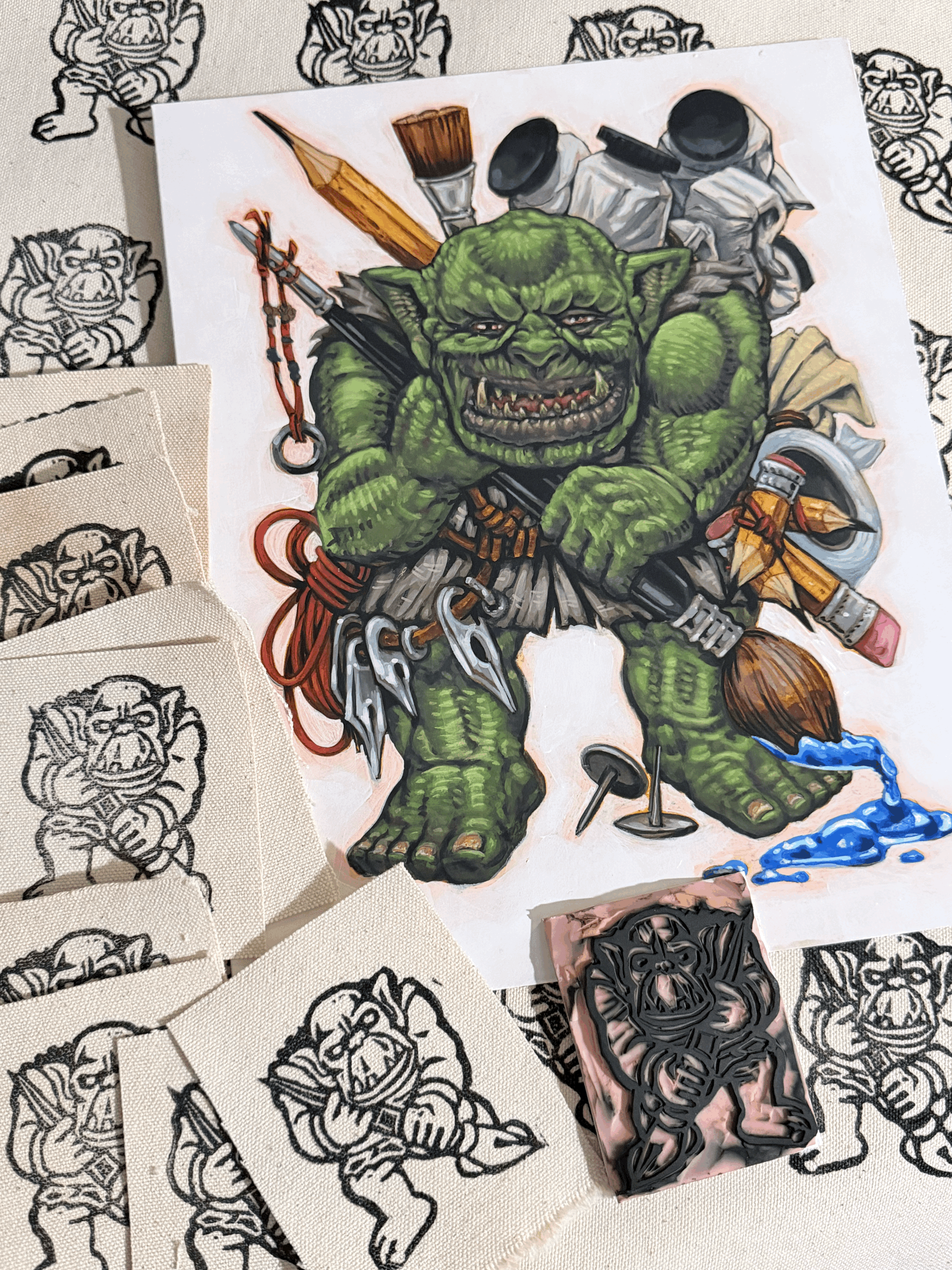 Ork illustrator sew on patch
