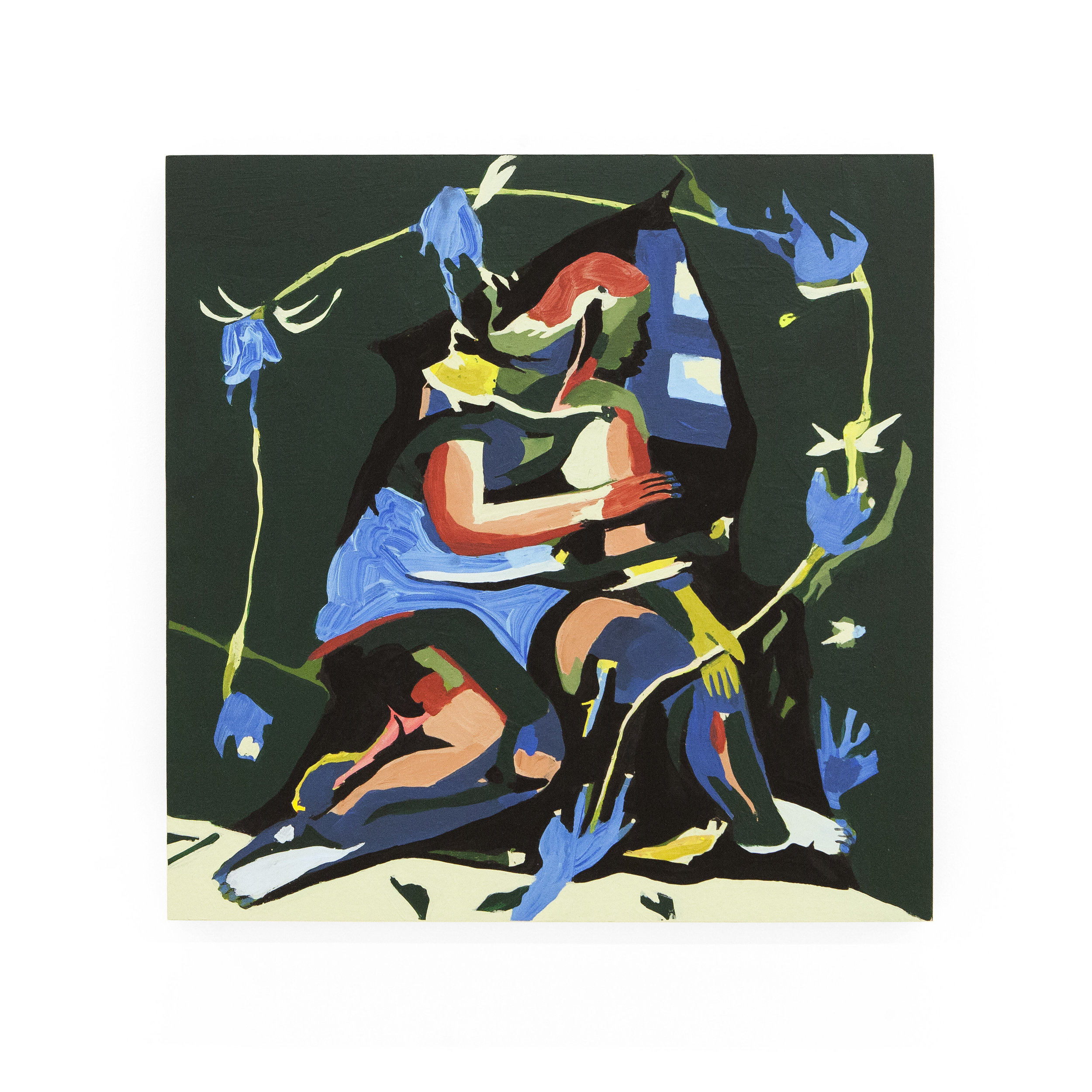 Lena Gustafson ”Digging out the Cave Again” Acrylic on Wood Panel. 20 x 20 Inches. 2018.