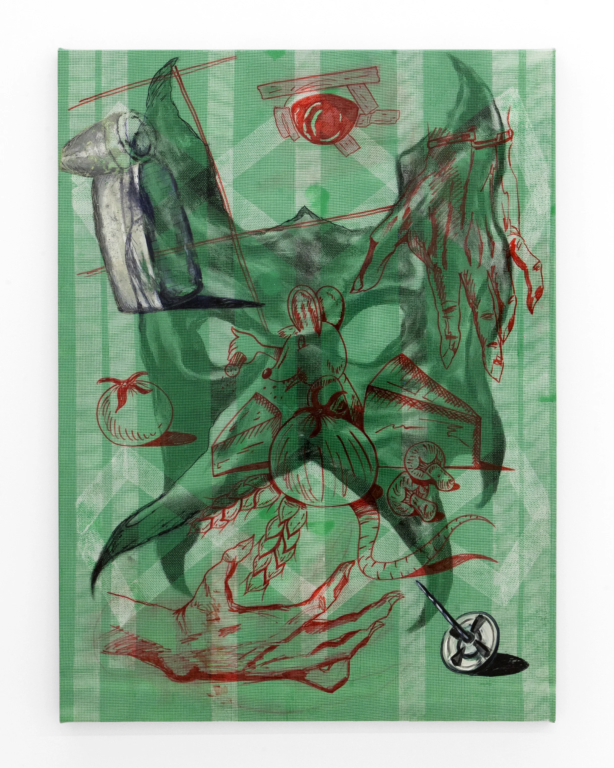 Robert Falco ”Lost Prevention” Acrylic and Spray Paint on Vinyl. 48 x 36 Inches. 2018. info@part2gallery.com