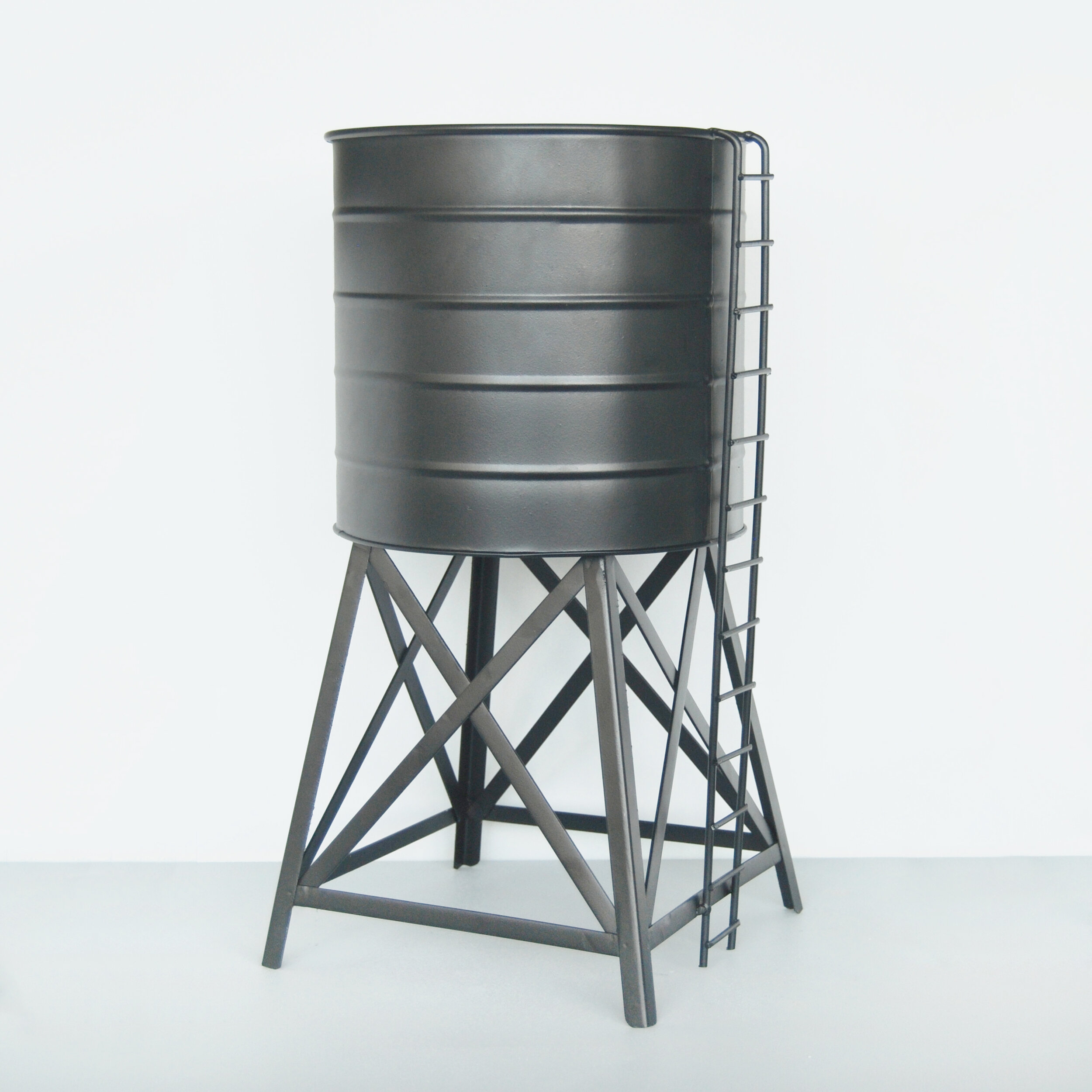 Metal Water Tower- Black (Angle).JPG