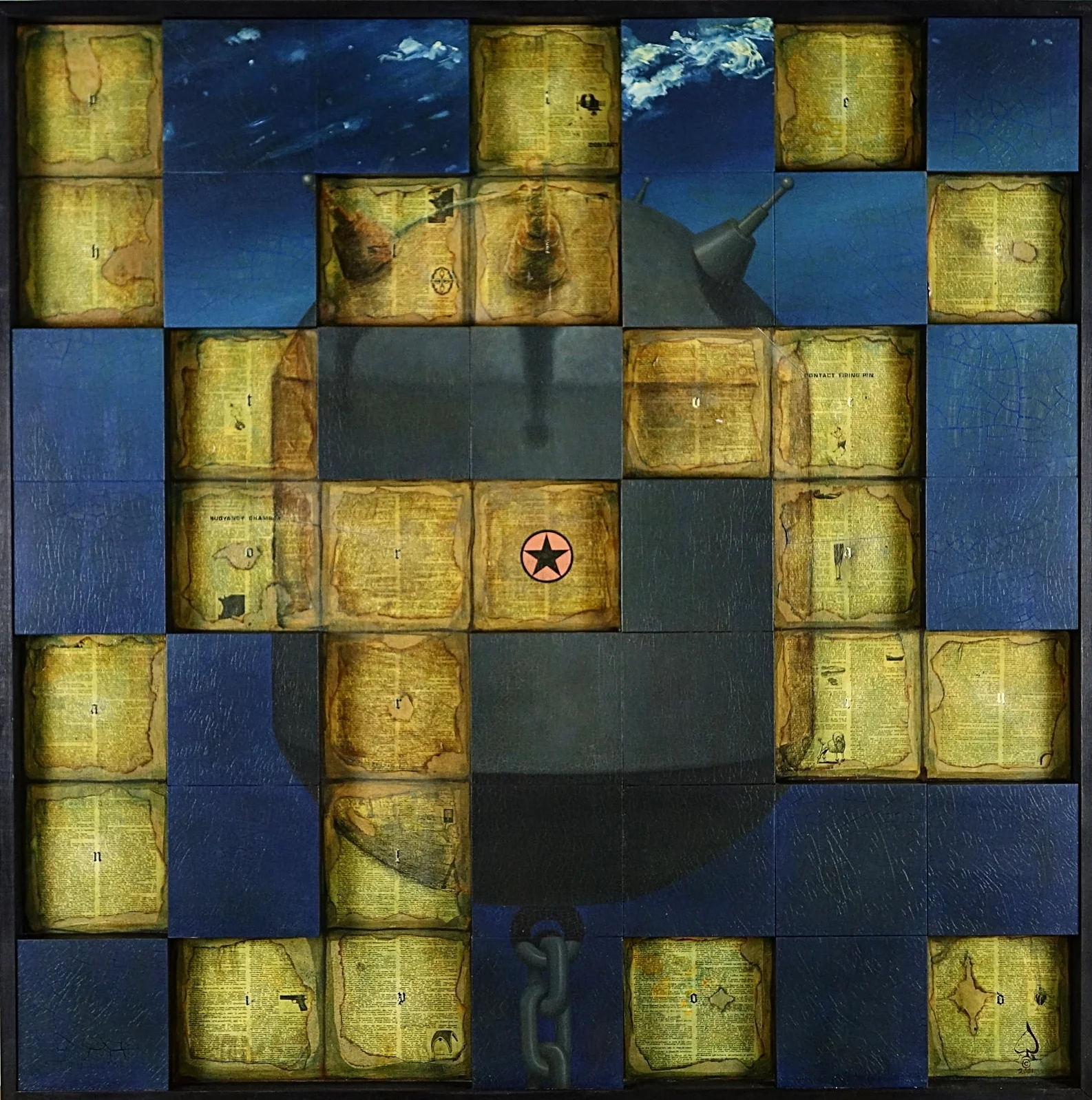    What’s Yours is Mine    Oil and mixed-media on wood panel  49”H x 49”W  2001  $7500.  ©2001 RRFAD  &nbsp; 