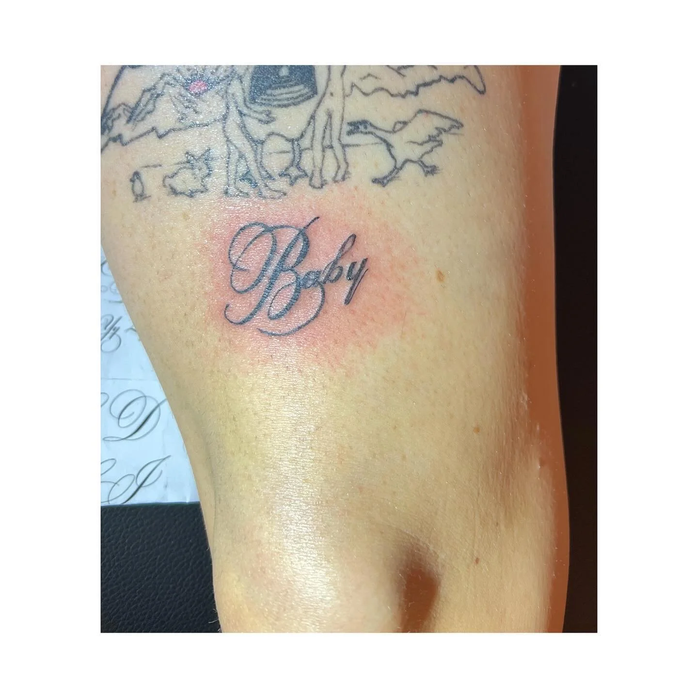 Hello tattoo #4 🩵thank you to my practice muse @dirtbagtomboy 😎
