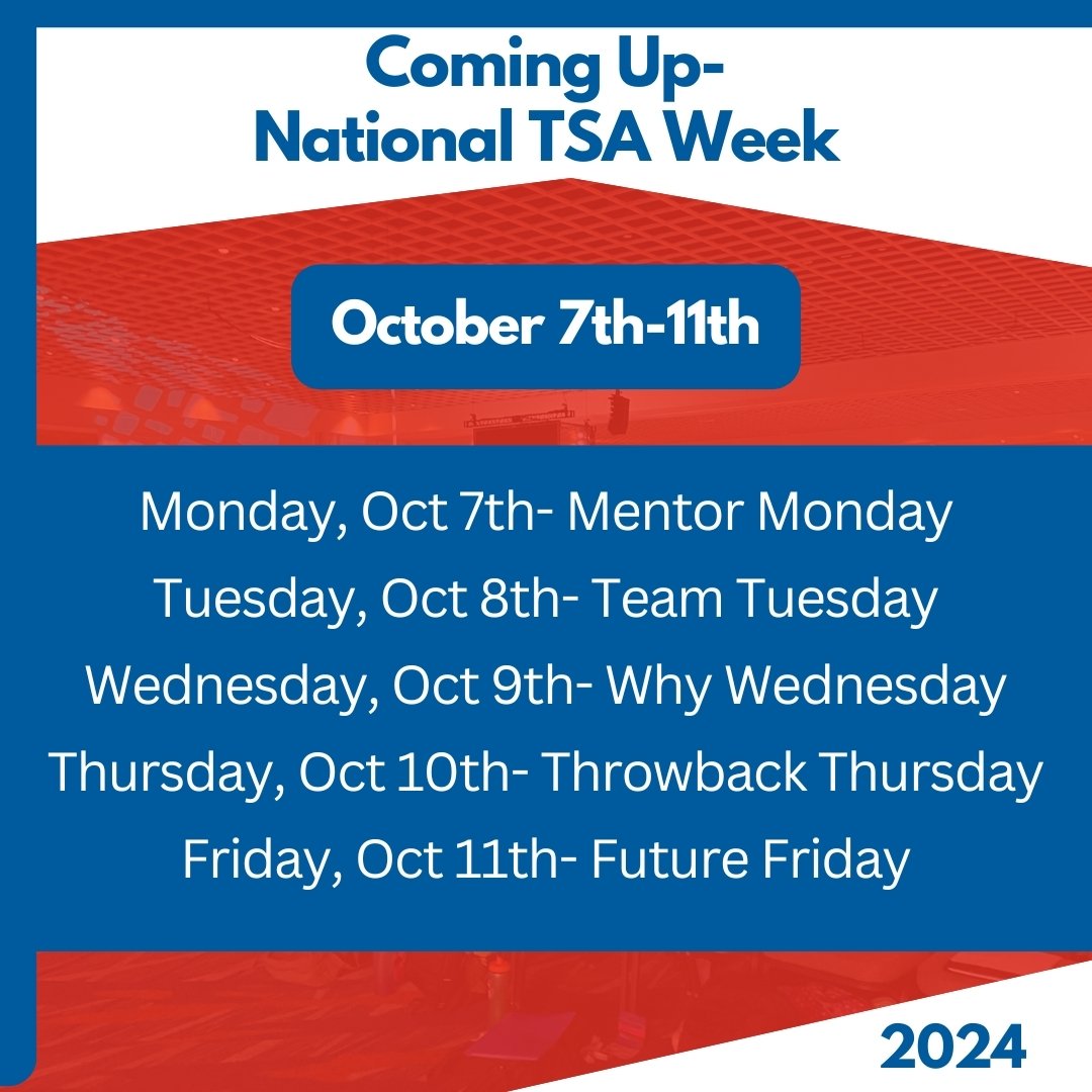 National TSA Week is coming up soon, and we are so excited to celebrate with you all!! We wanted to share the themes for each of the days, and we can't wait to see all of your photos throughout that week!