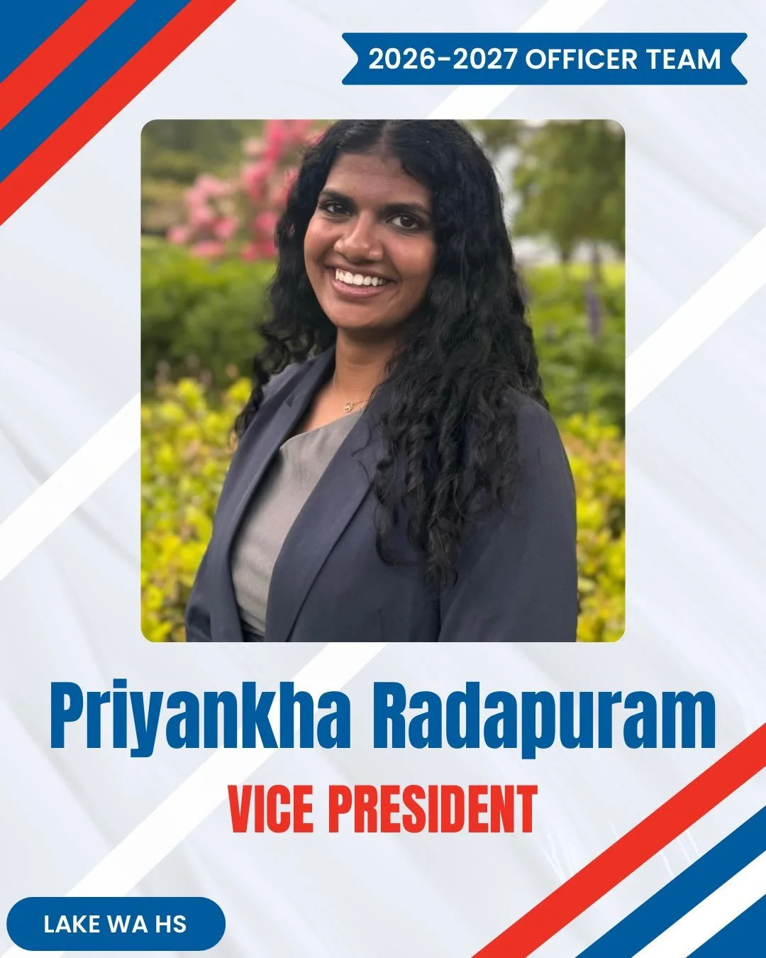 Get to know Priyankha!!
&mdash;
Hello Washington TSA! My name is Priyankha Radapuram, and I am incredibly honored to serve as your 2026&ndash;2027 WTSA State Vice President. I am currently a junior at Lake Washington High School, and I can&rsquo;t wa