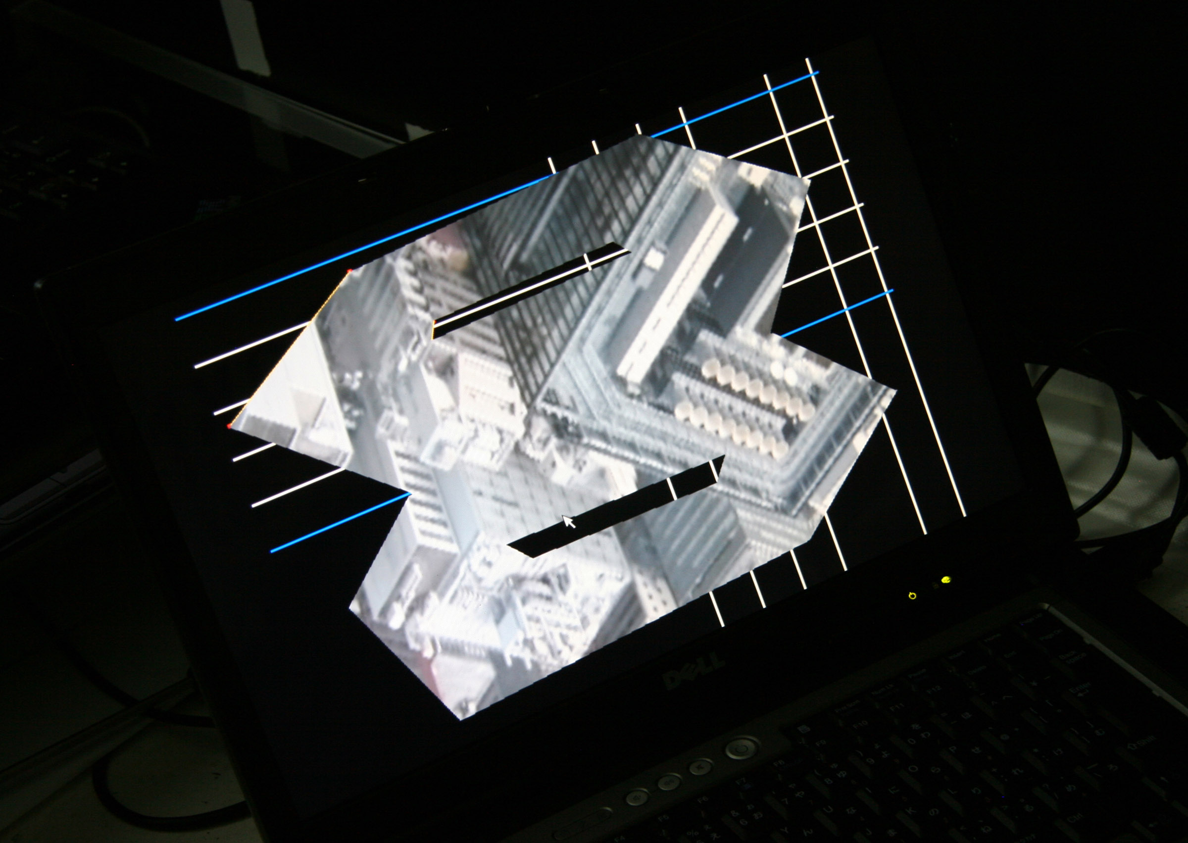 Fig.10 - 'Intangible Spaces' Tokyo 2010 Nathan Cohen - computer display image for projection programmed by Tachi Lab