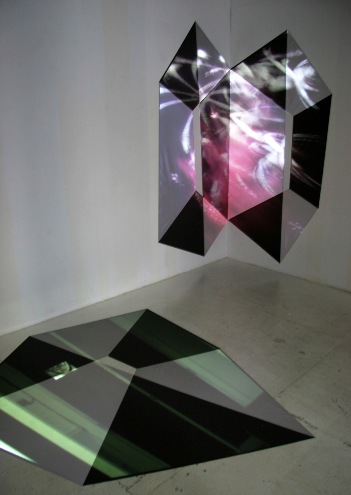 Fig.20 - 'Intangible Spaces' installation view Nathan Cohen Aisho Miura Arts Tokyo 2010: wall and floor installations with projections