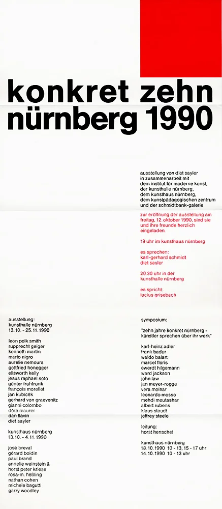 1990 Konkrete Zehn Nürnberg Kunsthaus, Nürnberg, D