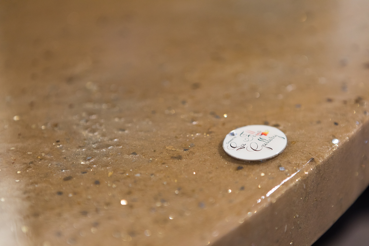 Closeup of custom table top