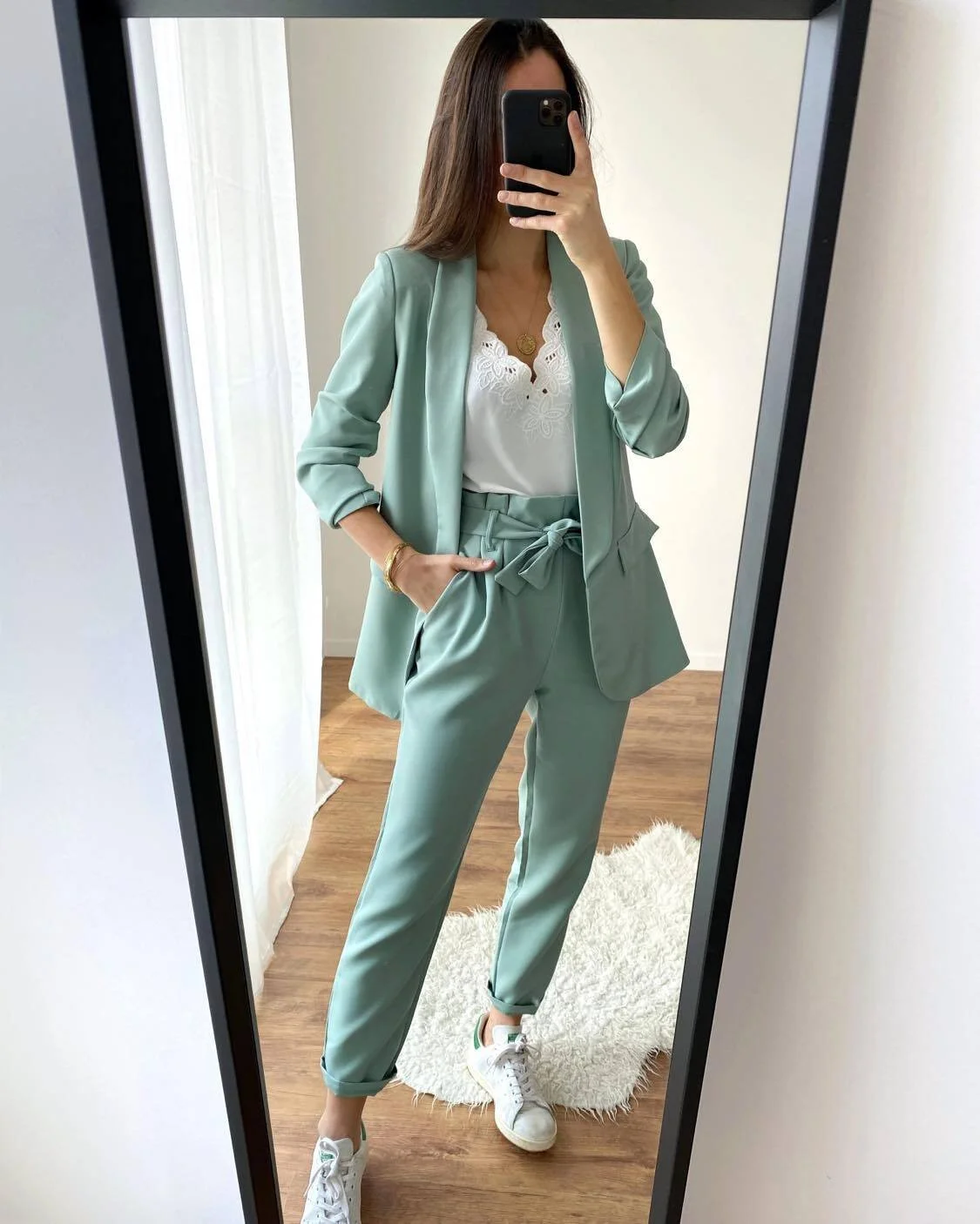 ensemble tailleur vert