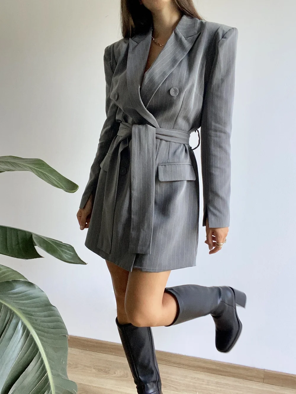 Robe Bodycon & Other Stories – Gris Rayé, Stretch, Taille M, Mini, Neuve Avec étiquettes