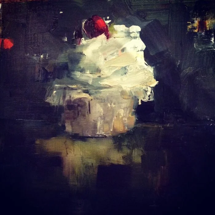 CHERRY<BR>8 X 8 IN / OIL ON WOOD<BR><BR>PRIVATE COLLECTION