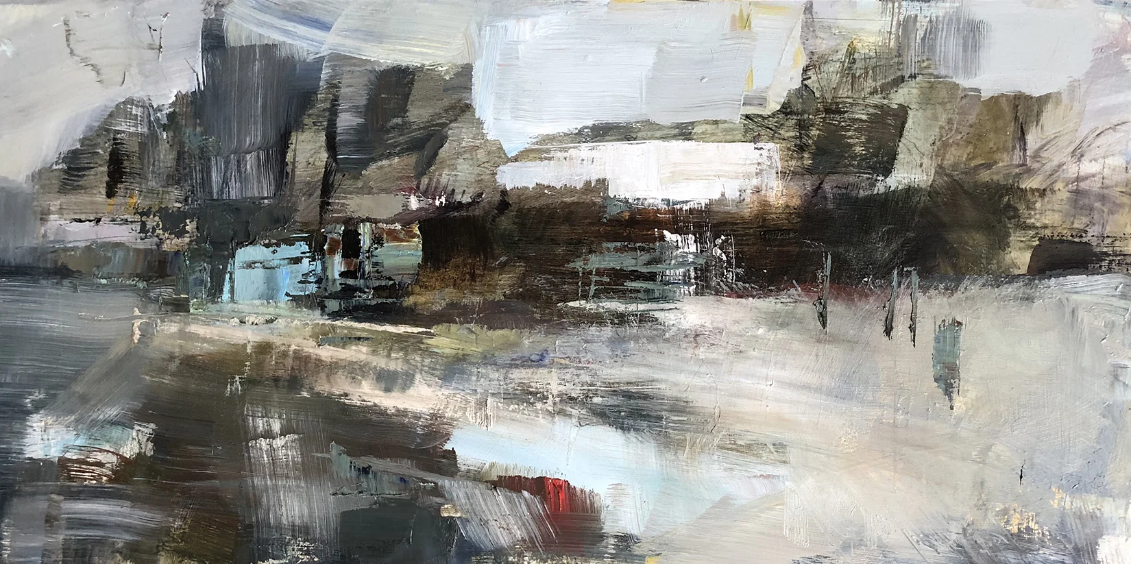 Farm Structure<BR>12 x 24 in / oil on panel