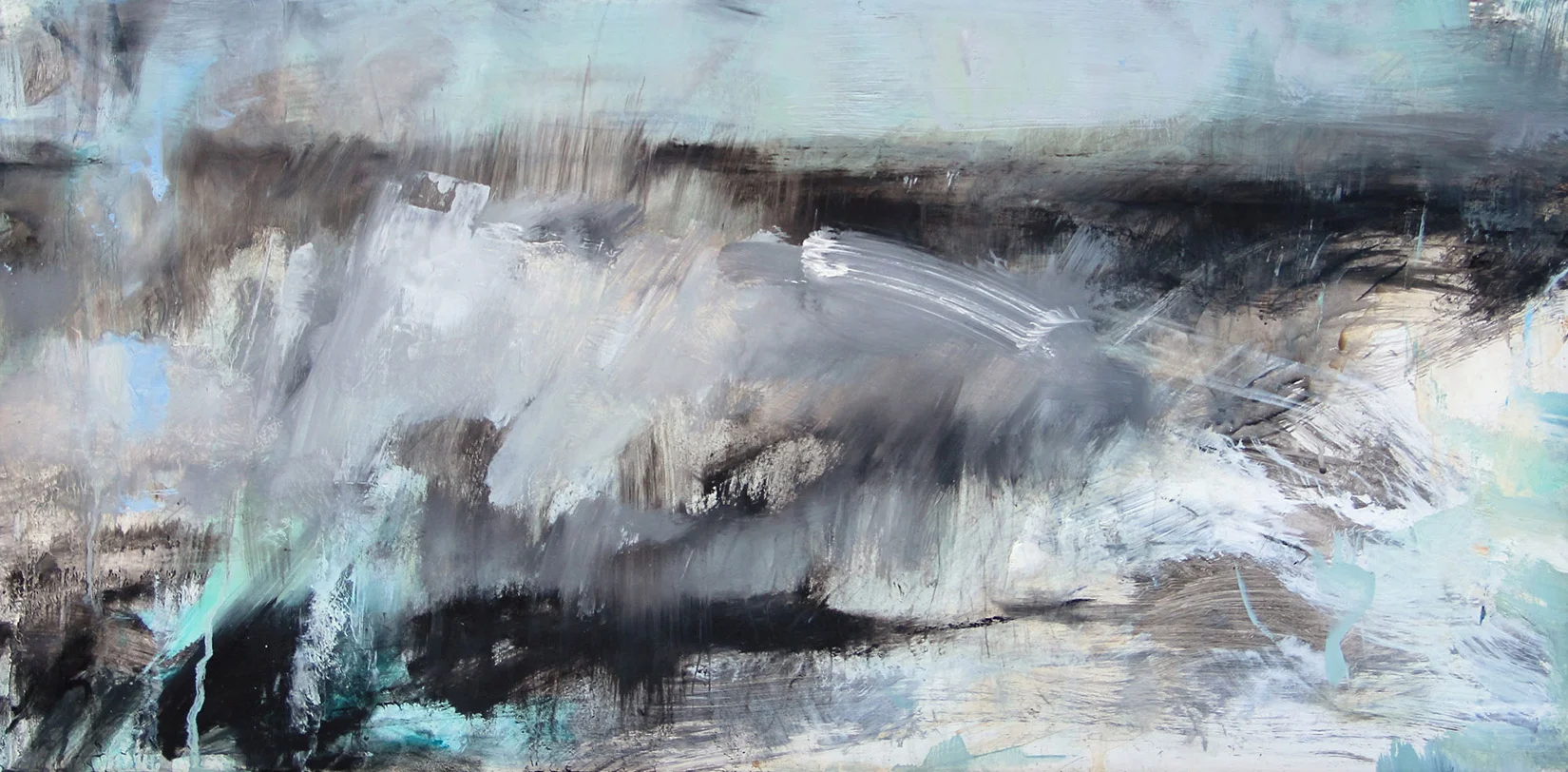 Water Series 17<br><br>12 x 24 in / oil on panel
