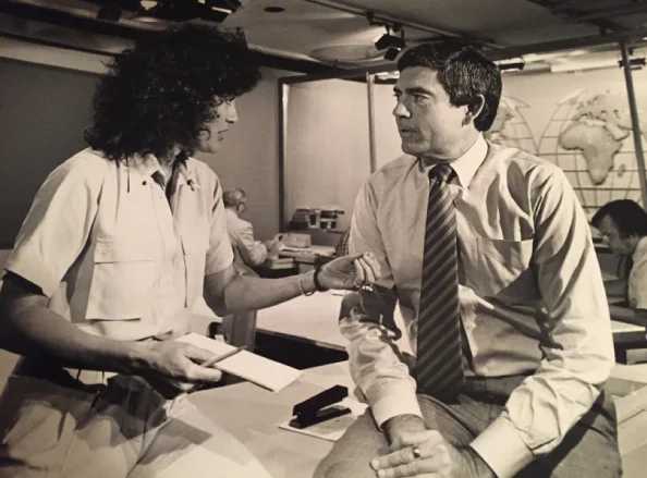 Geraldine Sharpe-Newton & Dan Rather, CBS News