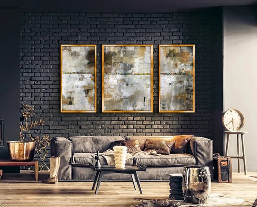 In Here Somewhere| triptych 7'x4' | Sold
