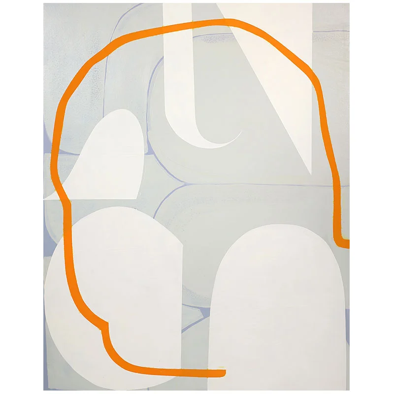 Untitled (blue-gray, green-gray, cream, orange , 2015 acrylic and Flashe on panel 16 x 20" Inquire >