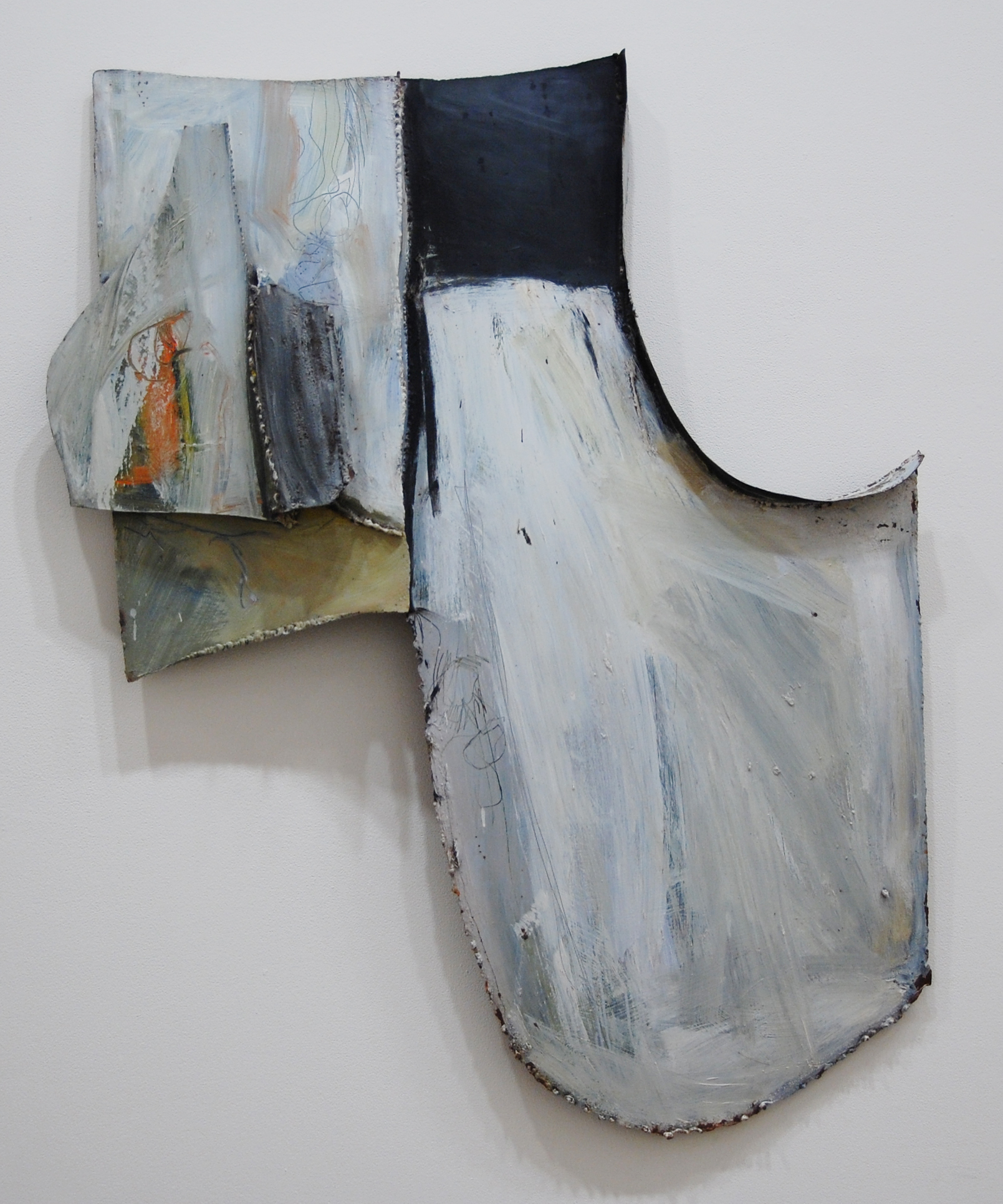  Untitled (large white construction) , 1965 painted metal construction 48 x 40 x 6" 