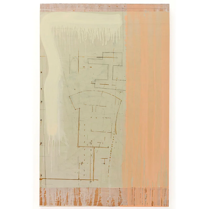 Back Room in Paris , 2010 oil and pencil on wood 36 x 23 x 2" Inquire >