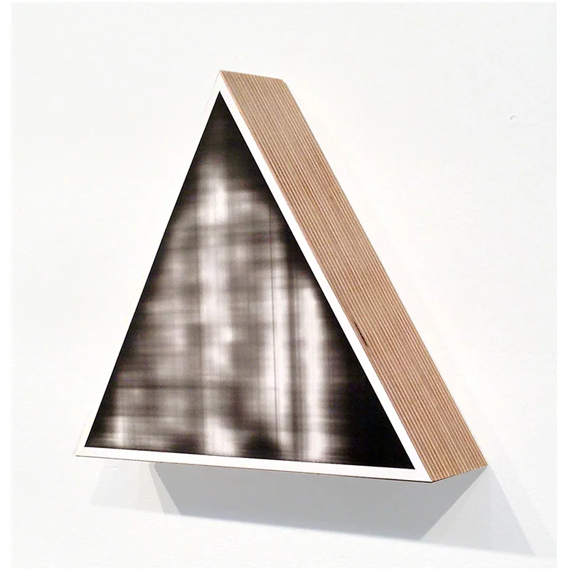 Fauxtos (Triangle 1) , 2015 acrylic glaze on Polypropylene sheet, board and plywood 8.75 x 8.75 x 2" Inquire >