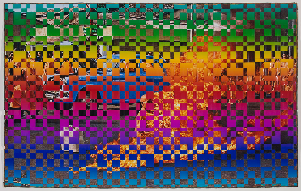  Immolation in Additive and the Subtractive Colors , 2013 c-prints and linen tape 49.75 x 78.75" image 57 x 86" framed 