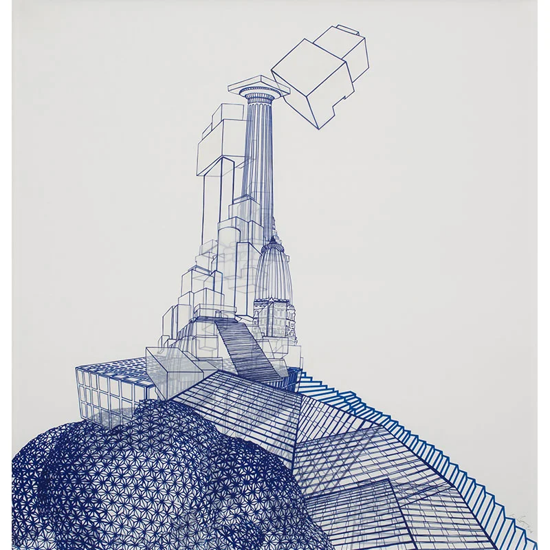 The Babel Cycle - Still #2 , 2014 silkscreen on mylar, collage on archival foam core 36.75 x 34.75" Inquire >