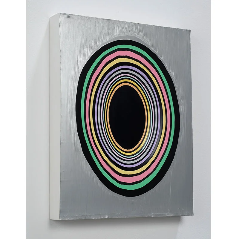 Jeremy Hof Silver Circles , 2014 acrylic paint 14 x 11 x 1.75 Inquire >
