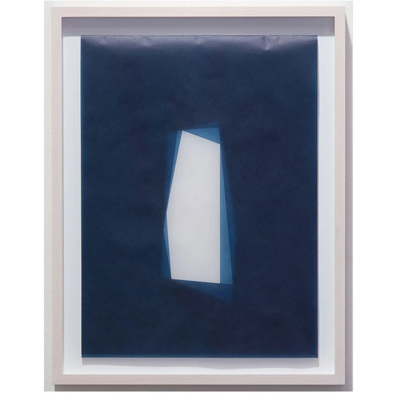 Julia Mangold Untitled, 2016-0817 , 2016 indigo pigment in wax on paper 16 x 12" paper 18.5 x 14.5" framed Inquire >